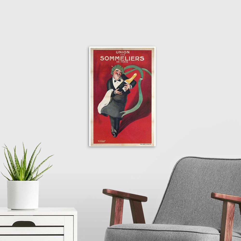 A modern room featuring Sommeliers - Vintage Champagne Advertisement
