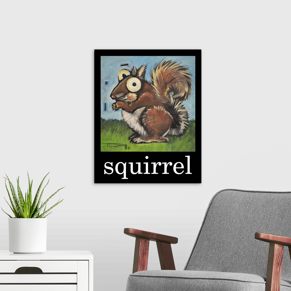 A modern room featuring Squirrel Poster