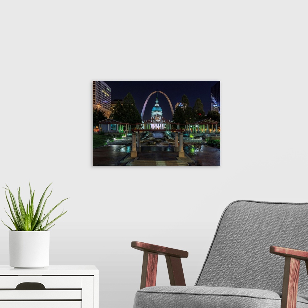 A modern room featuring St. Louis At Night