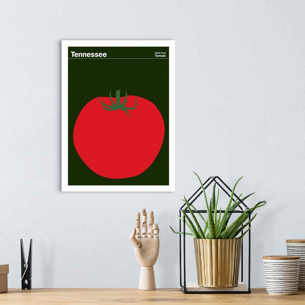 A bohemian room featuring State Posters - Tennessee State Fruit: Tomato