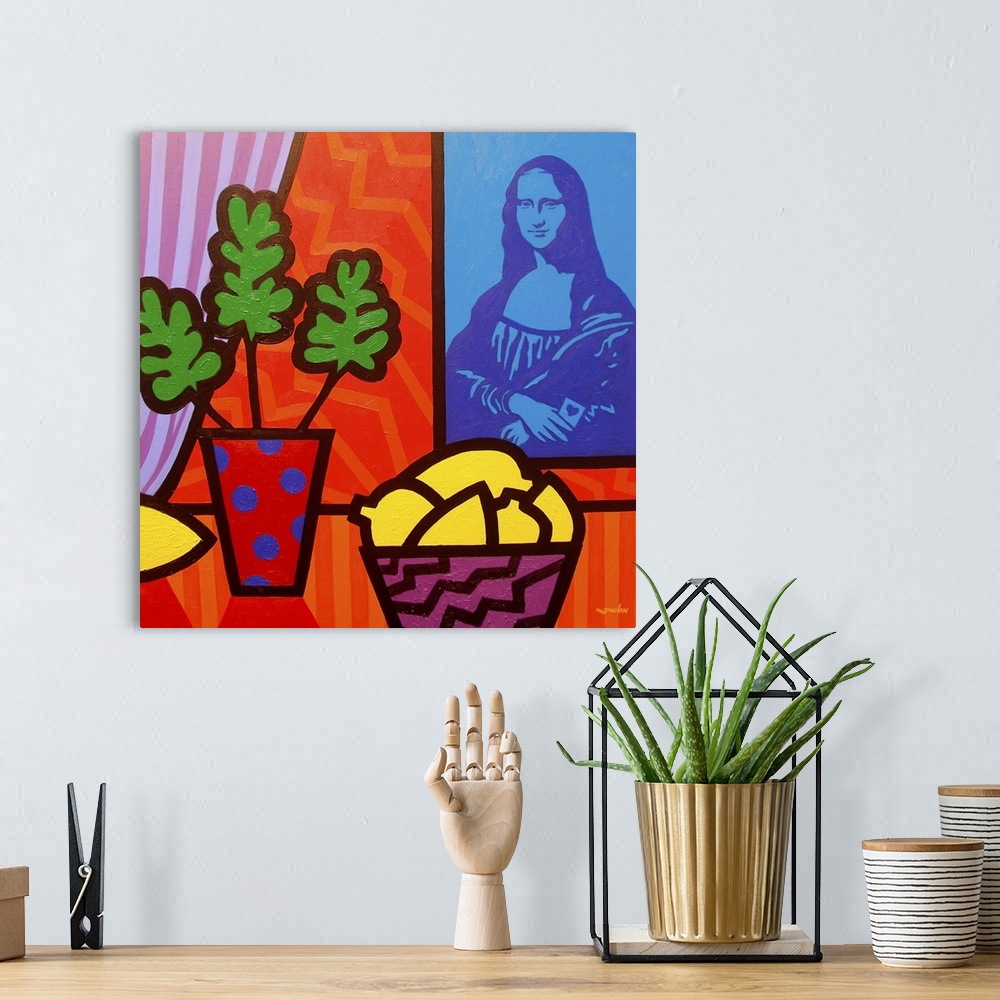 A bohemian room featuring Still Life With Matisse and Mona Lisa
