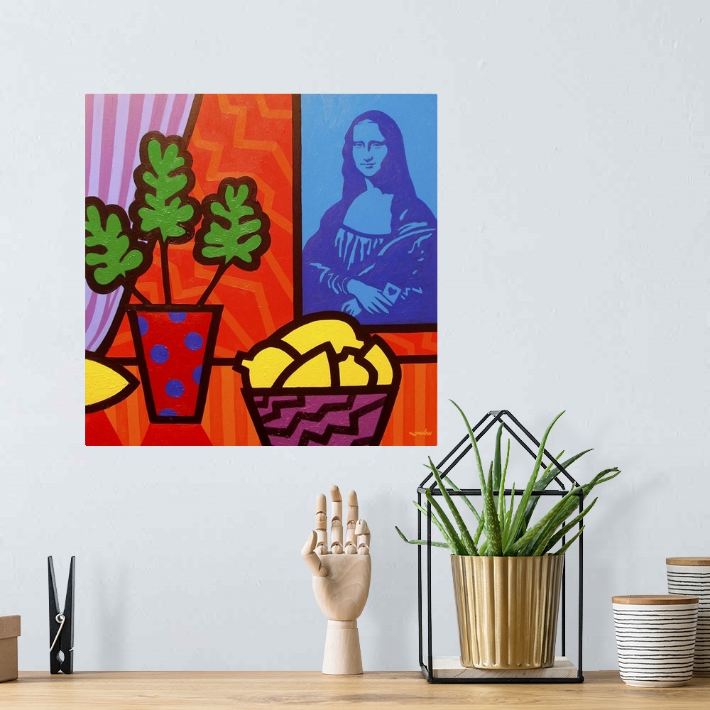A bohemian room featuring Still Life With Matisse and Mona Lisa