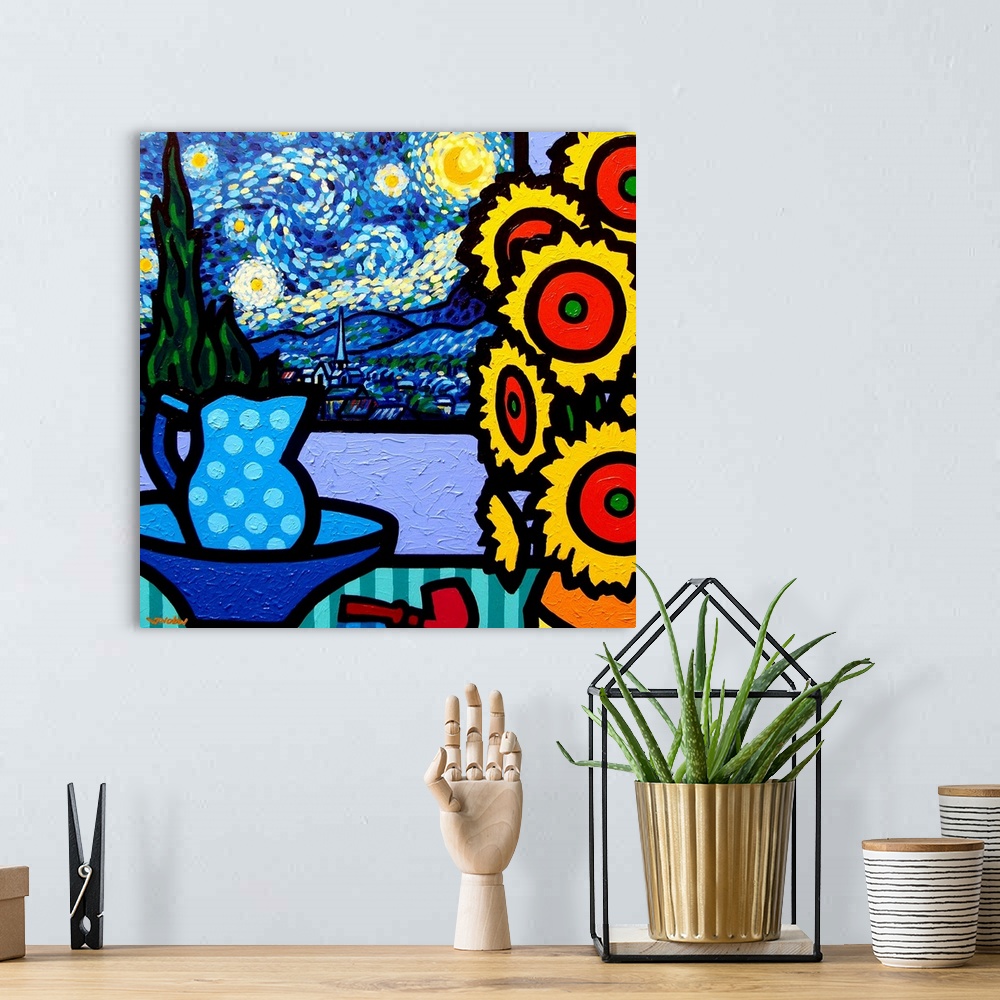 A bohemian room featuring Still Life With Starry Night