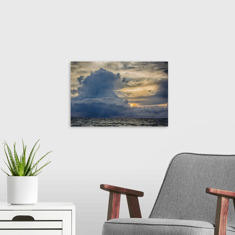 A modern room featuring Storm Clouds I