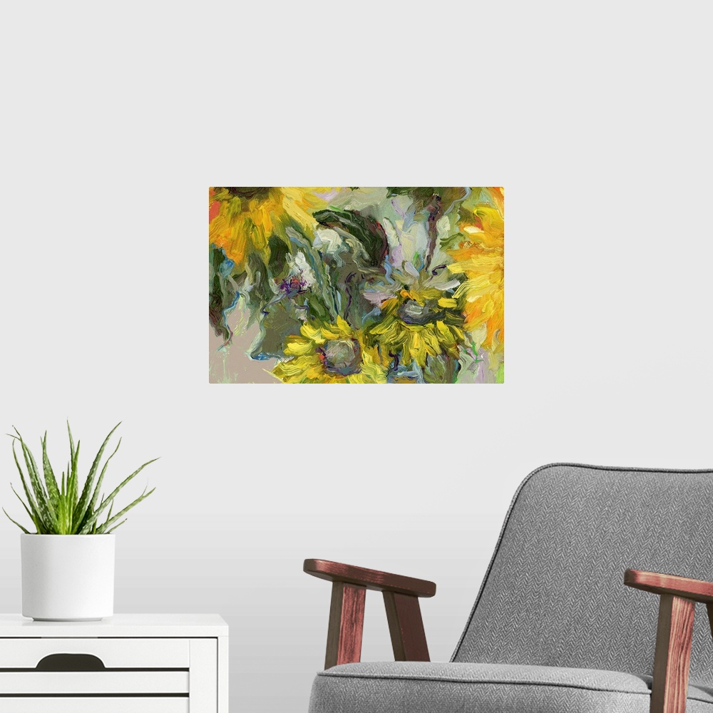 A modern room featuring Sunflowers 2