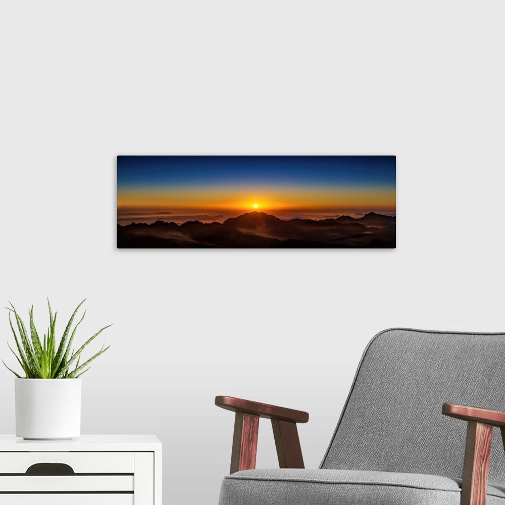 A modern room featuring Sunrise Over Sinai