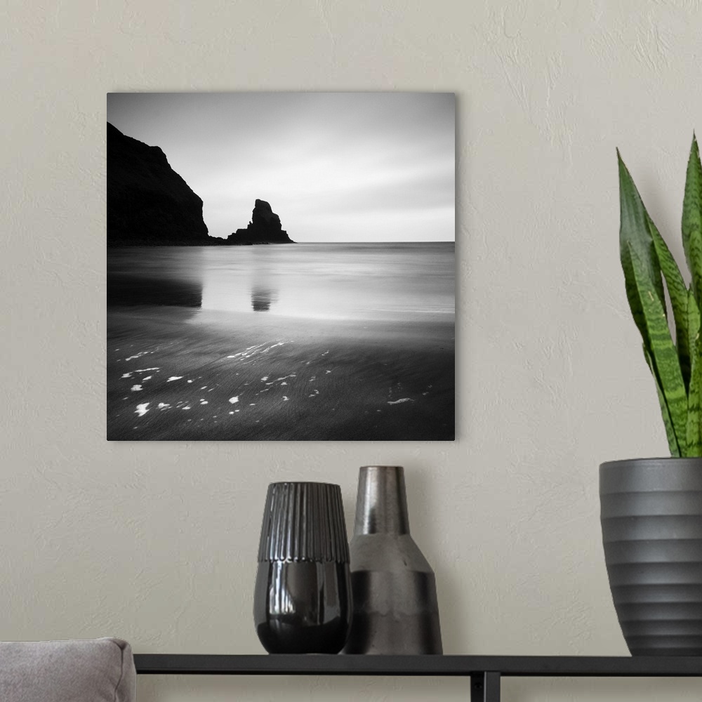 A modern room featuring Talisker Bay, black and white photography