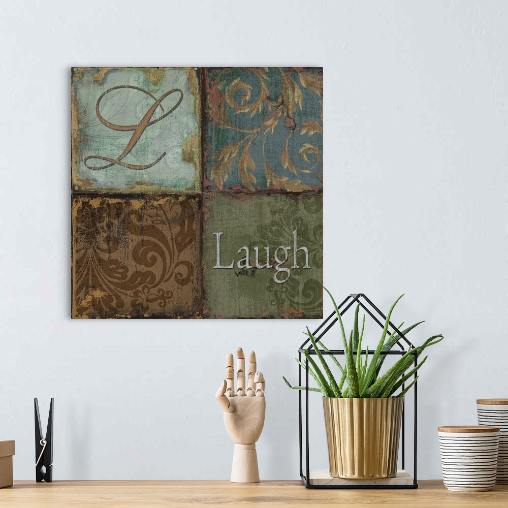 A bohemian room featuring Tapestry Words II