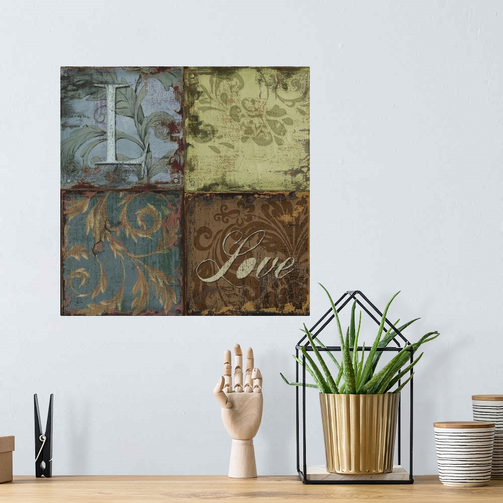 A bohemian room featuring Tapestry Words III