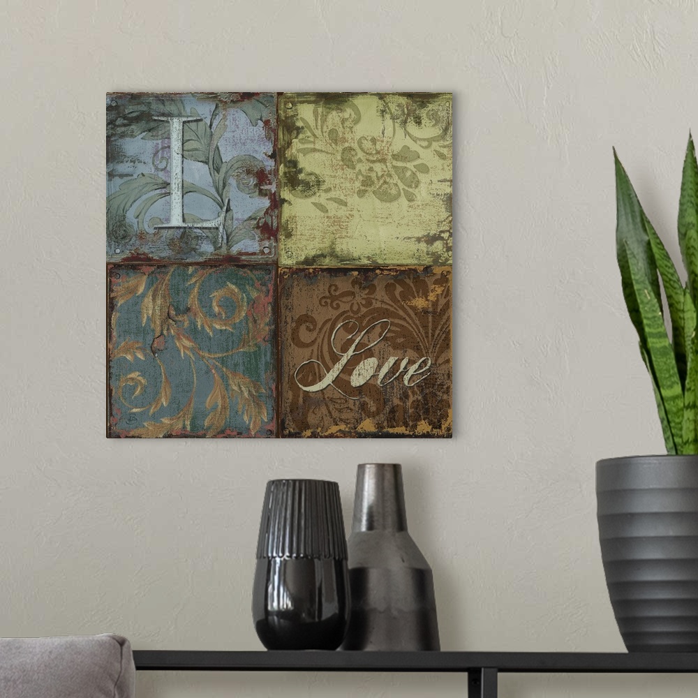 A modern room featuring Tapestry Words III