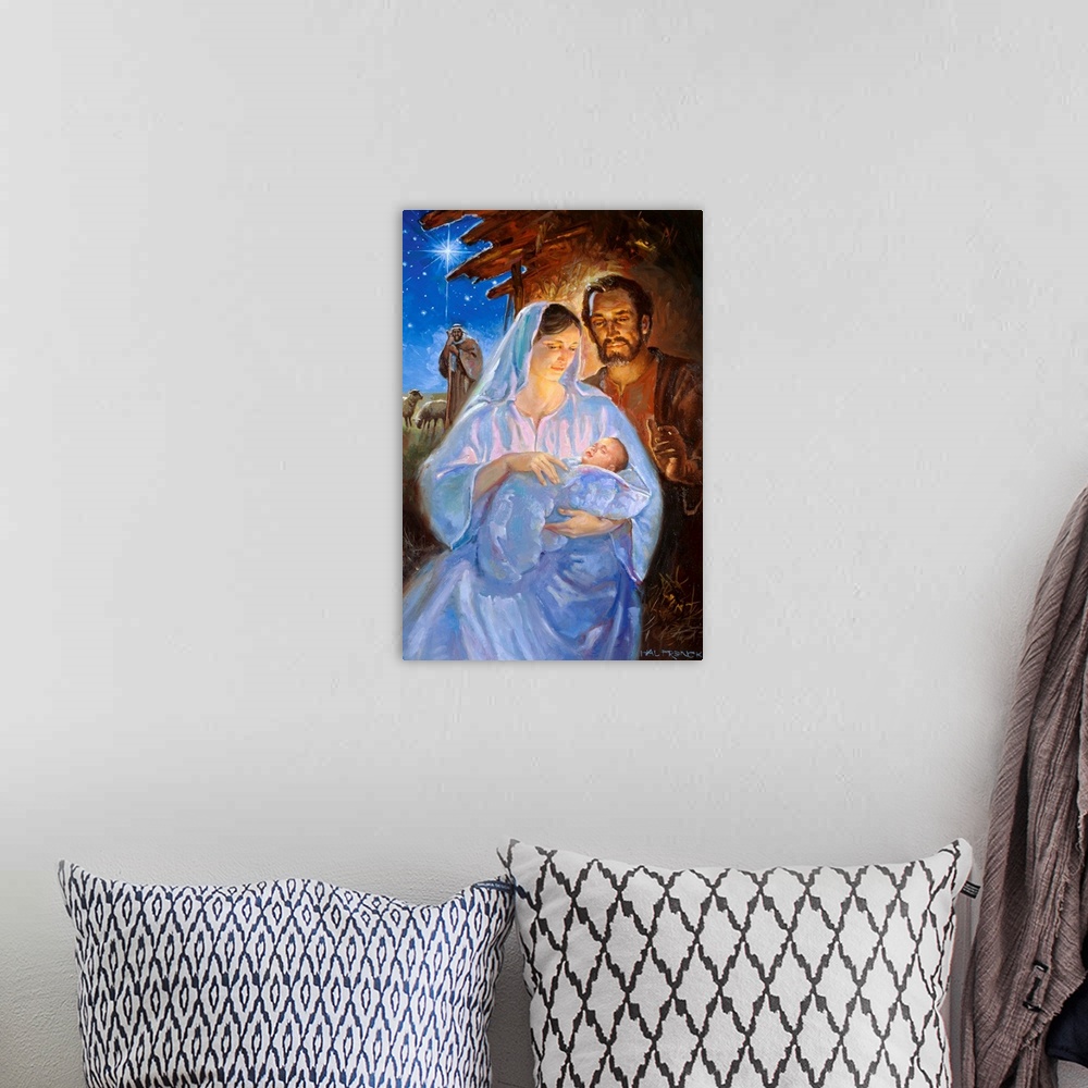 A bohemian room featuring The Holy Family