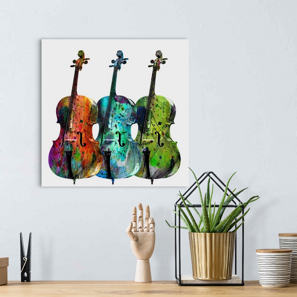 A bohemian room featuring Three Cellos
