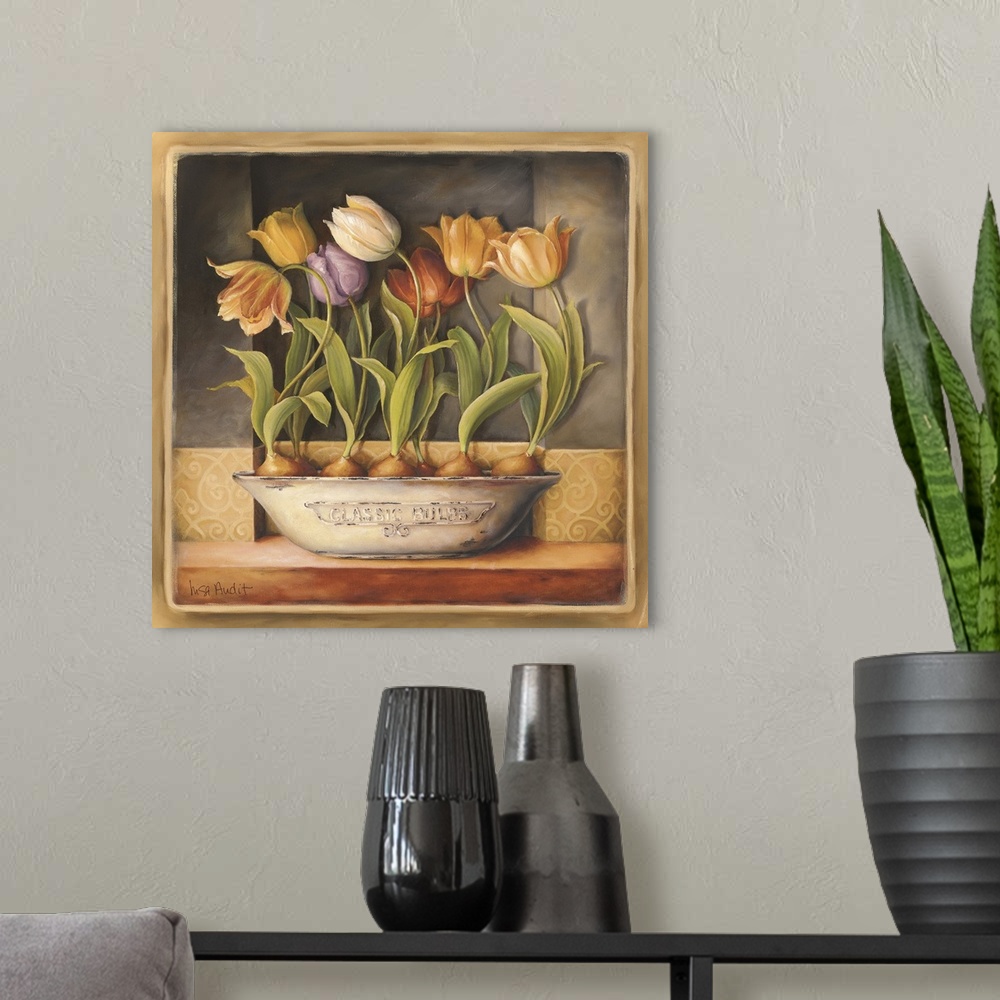 A modern room featuring Tulip Classic Bulb