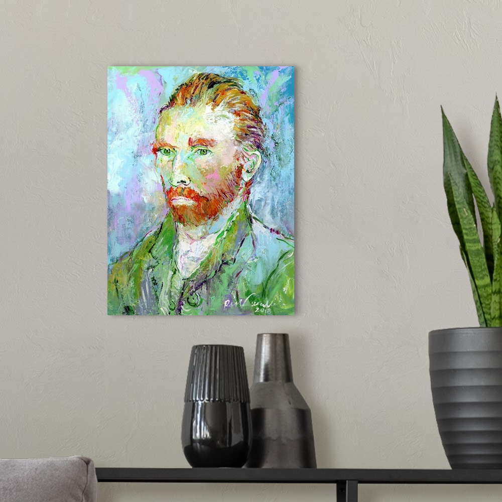 A modern room featuring Van Gogh