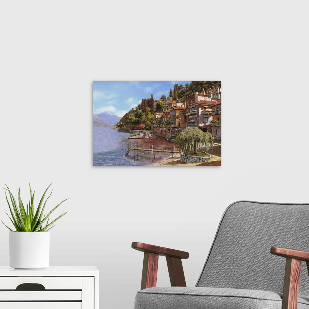 A modern room featuring Varenna on Lake Como
