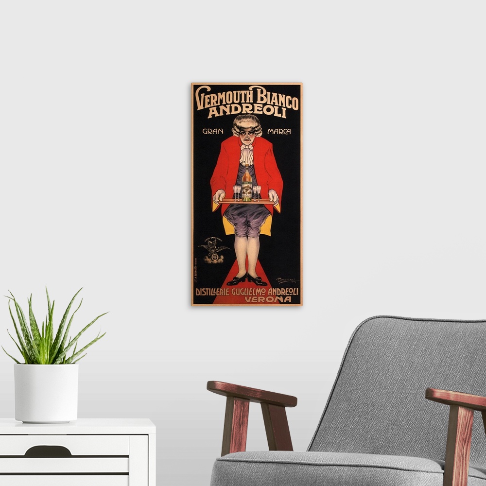 A modern room featuring Vermouth Bianco - Vintage Wine Advertisement