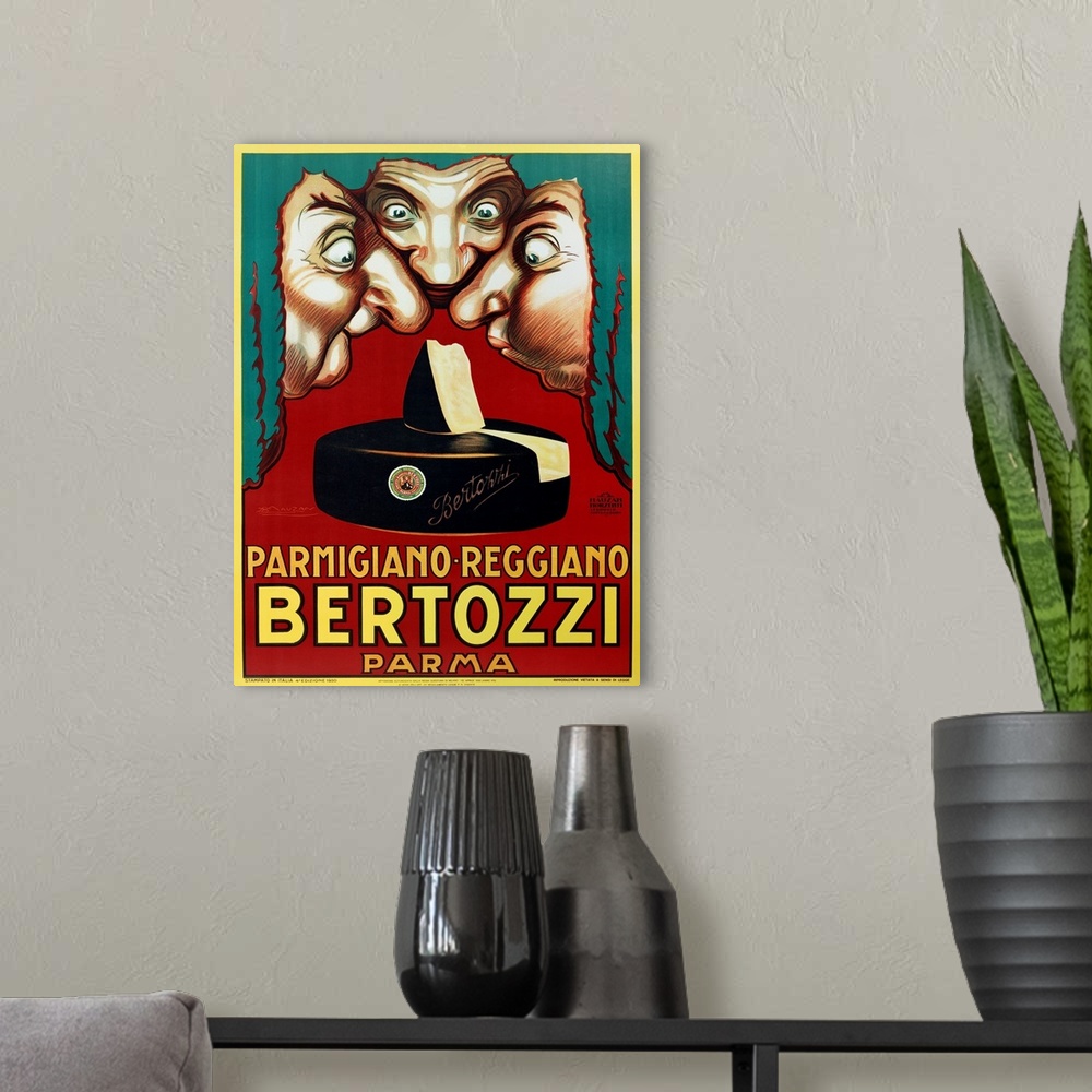 A modern room featuring Poster parmigiano reggiano Bertozzi