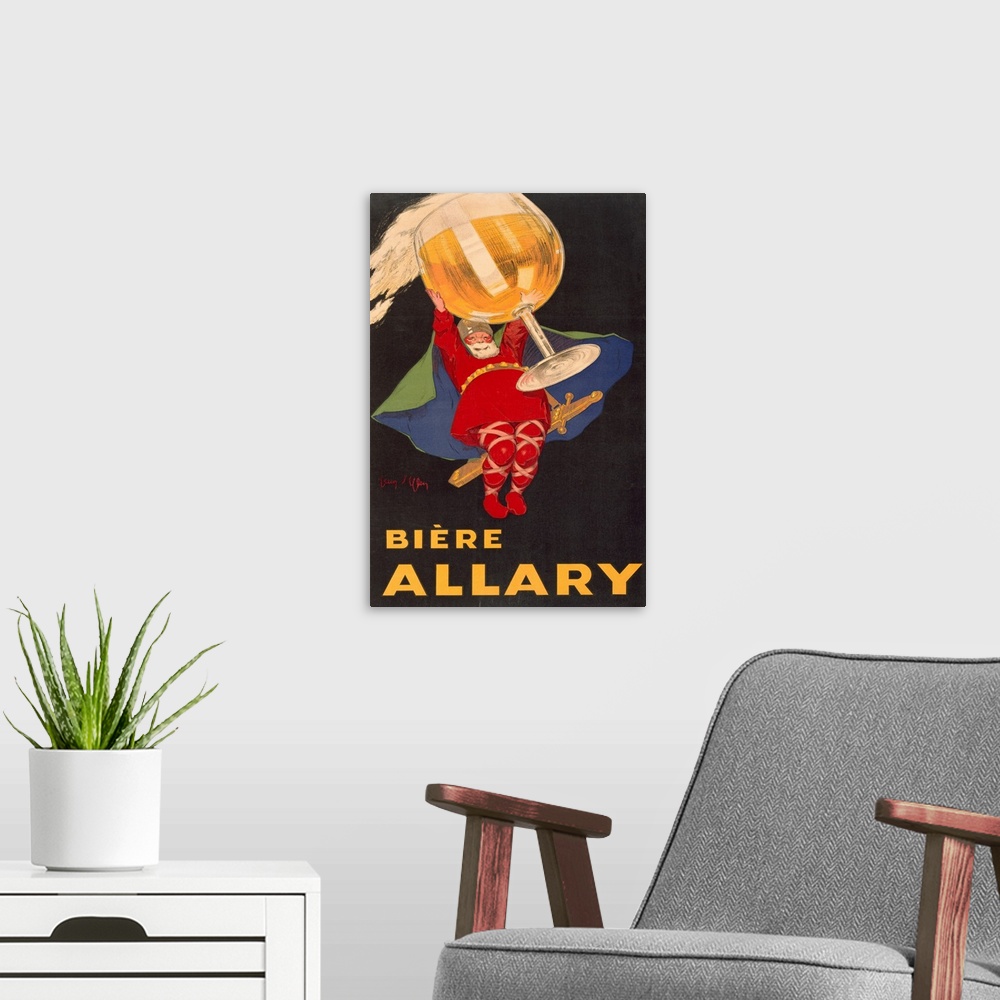 A modern room featuring VINTAGE POSTERBeer Vintage PosterBIERE ALLARY