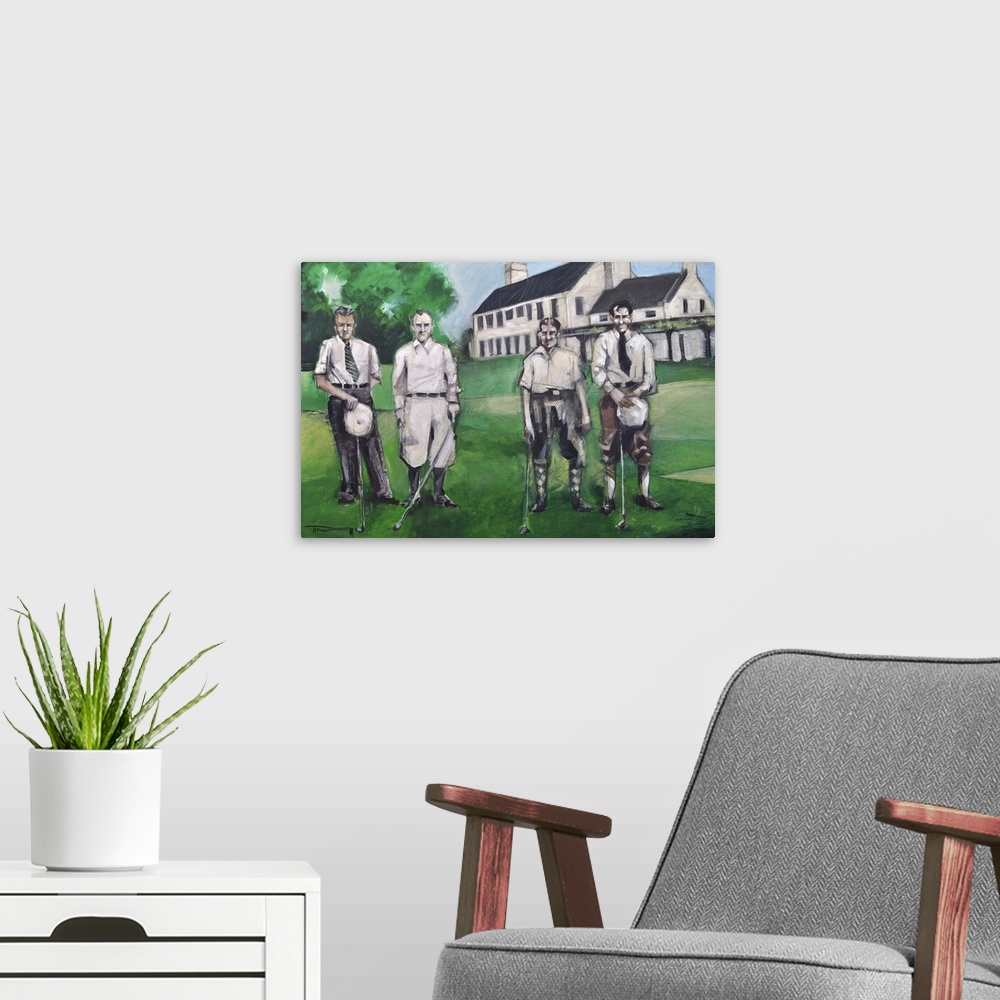 A modern room featuring Vintage Golfers