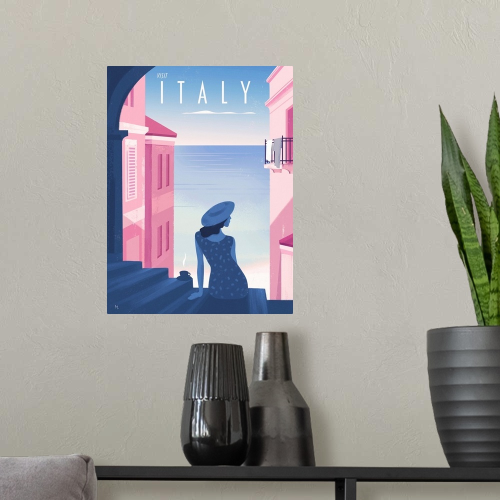 A modern room featuring Visit Italy