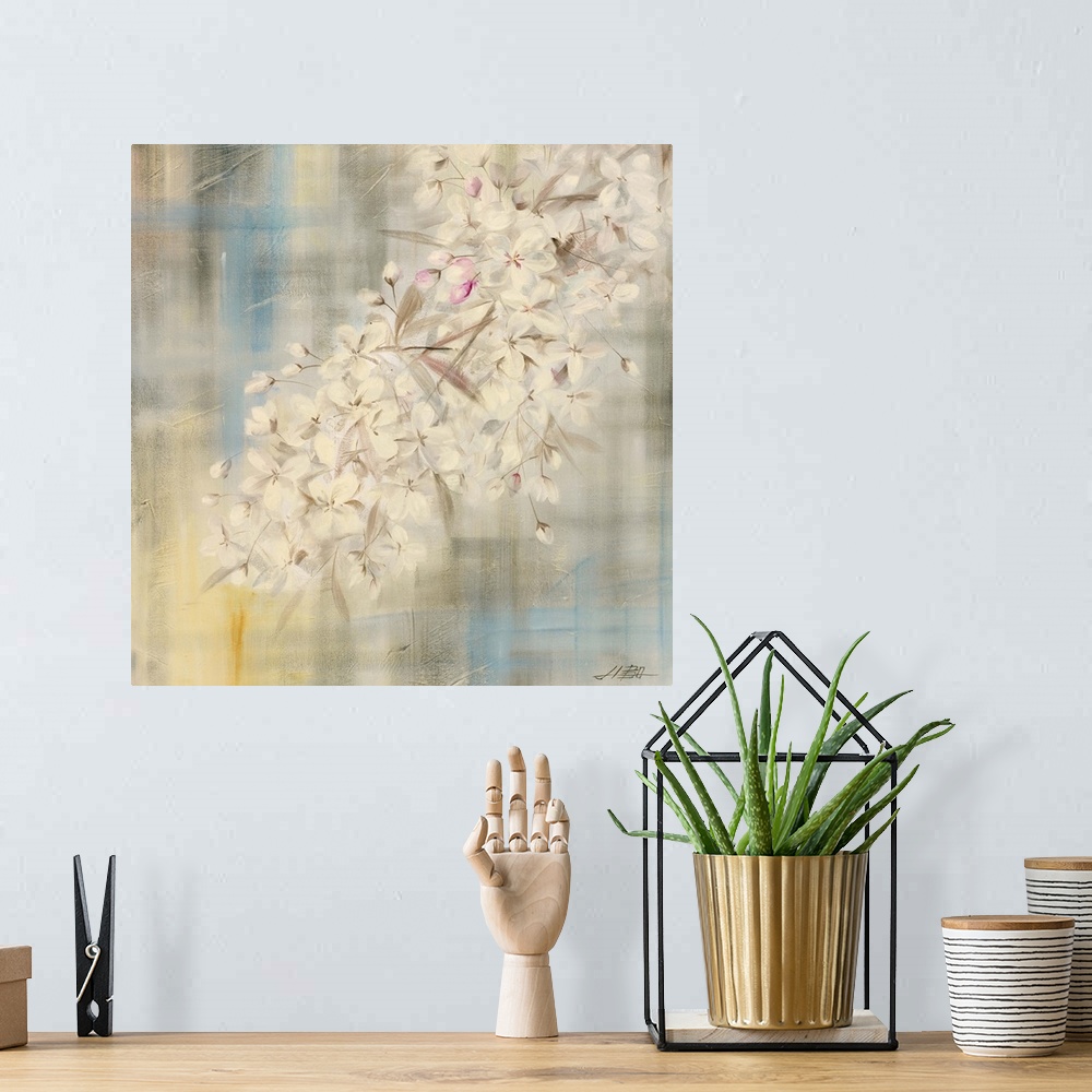 A bohemian room featuring White Cherry Blossom II
