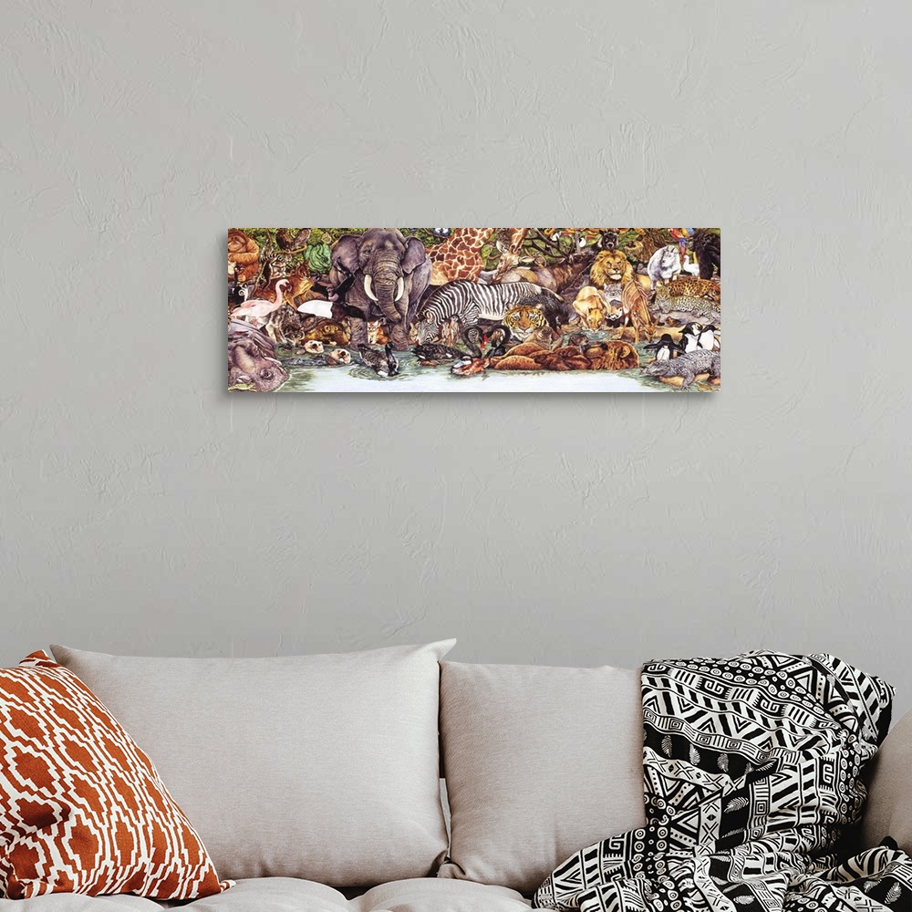 A bohemian room featuring Wild Animal Collage