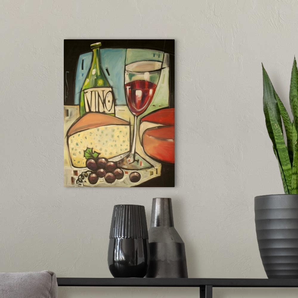 A modern room featuring Wine And Cheese Please