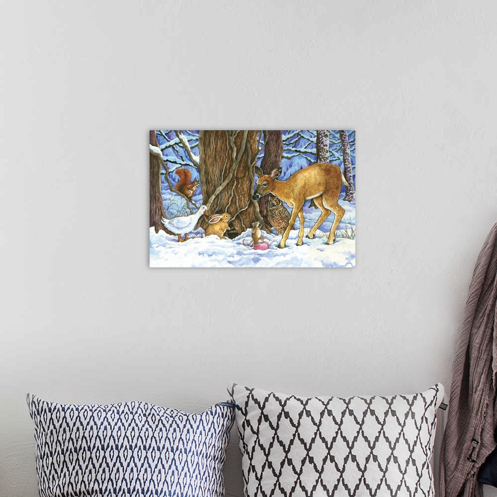 A bohemian room featuring Winter Forest Scene