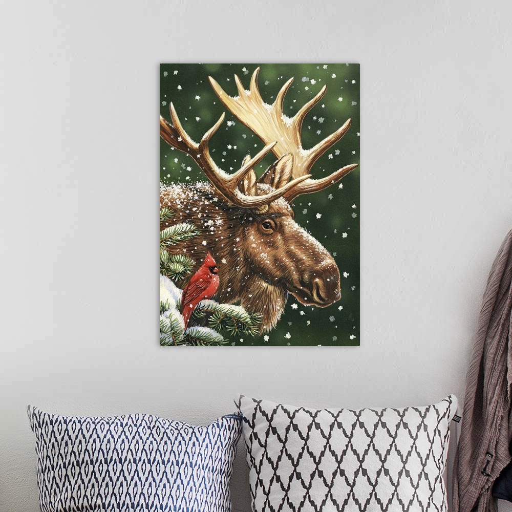 A bohemian room featuring Winter Moose