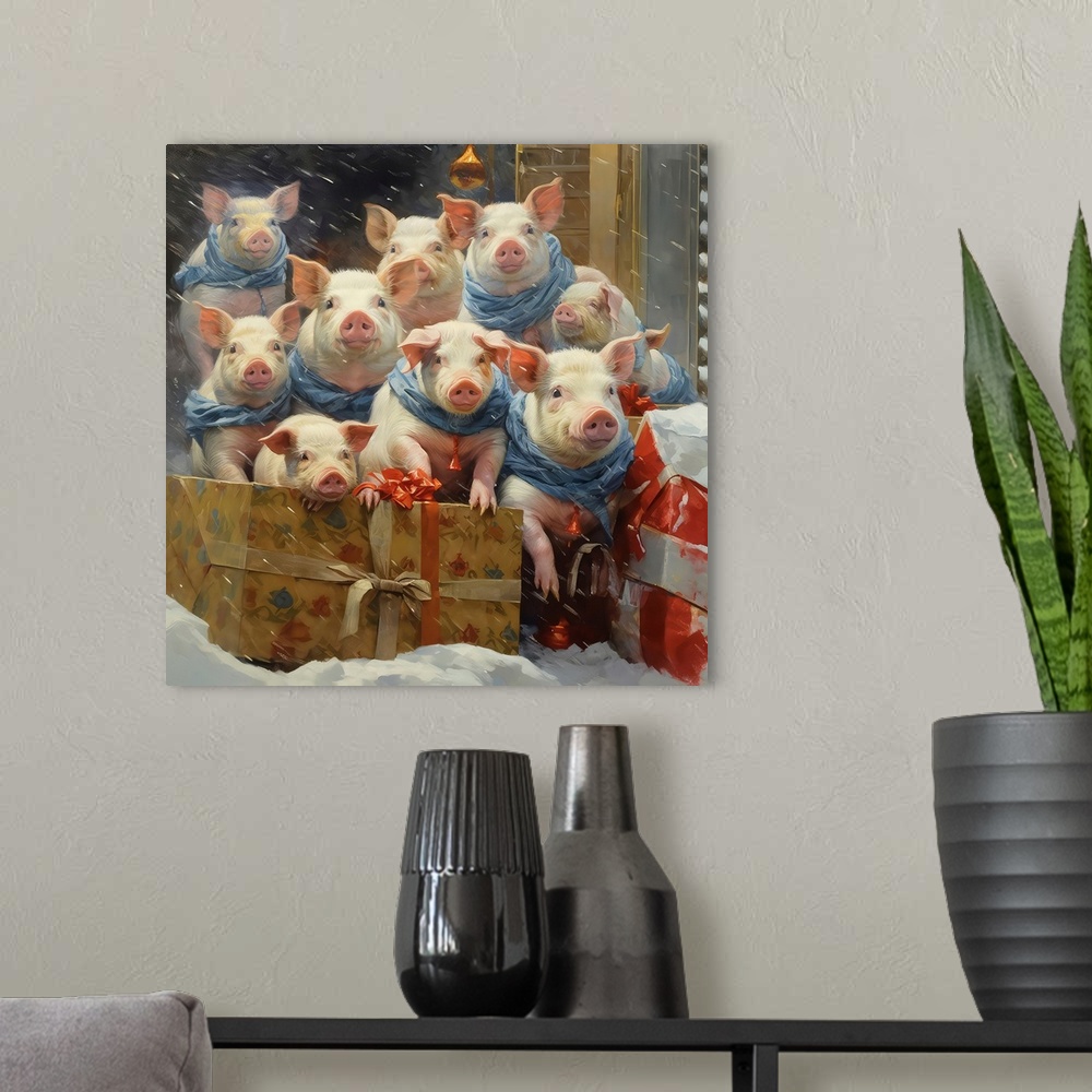 A modern room featuring Xmas Animals 15