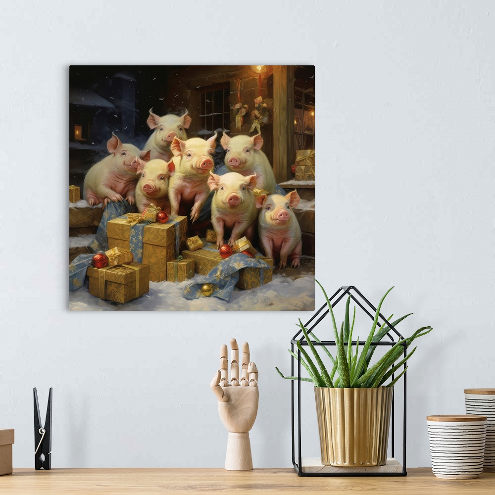 A bohemian room featuring Xmas Animals 17