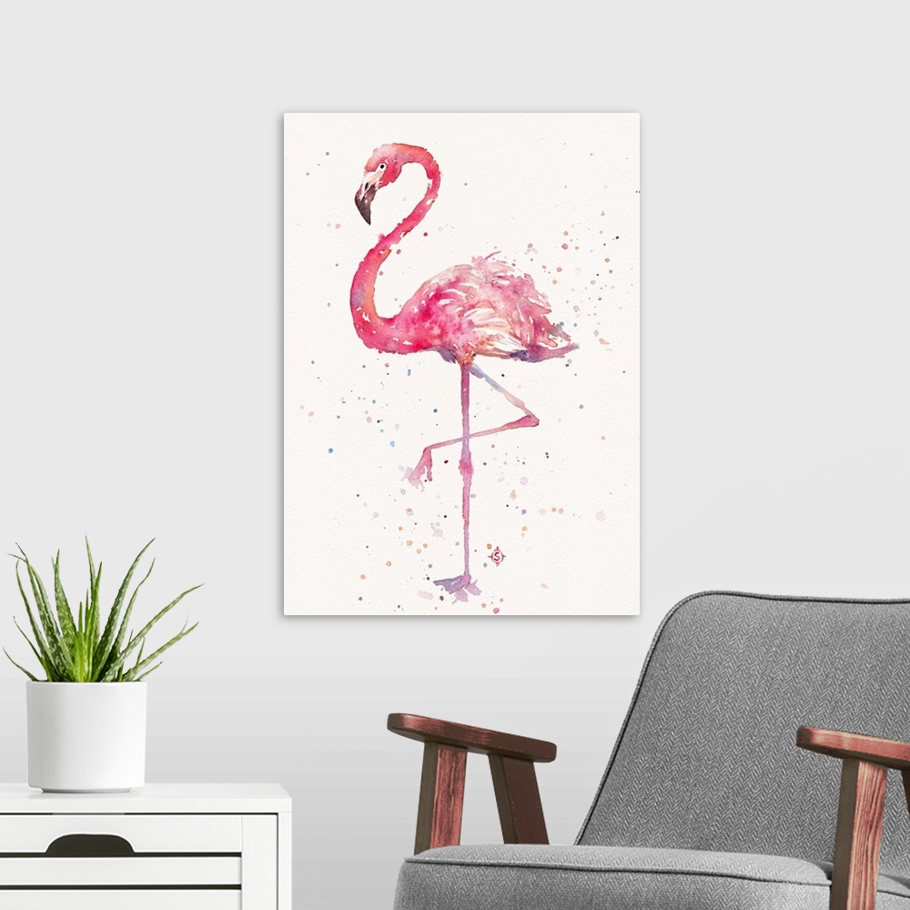 A modern room featuring A Flamingos Fancy