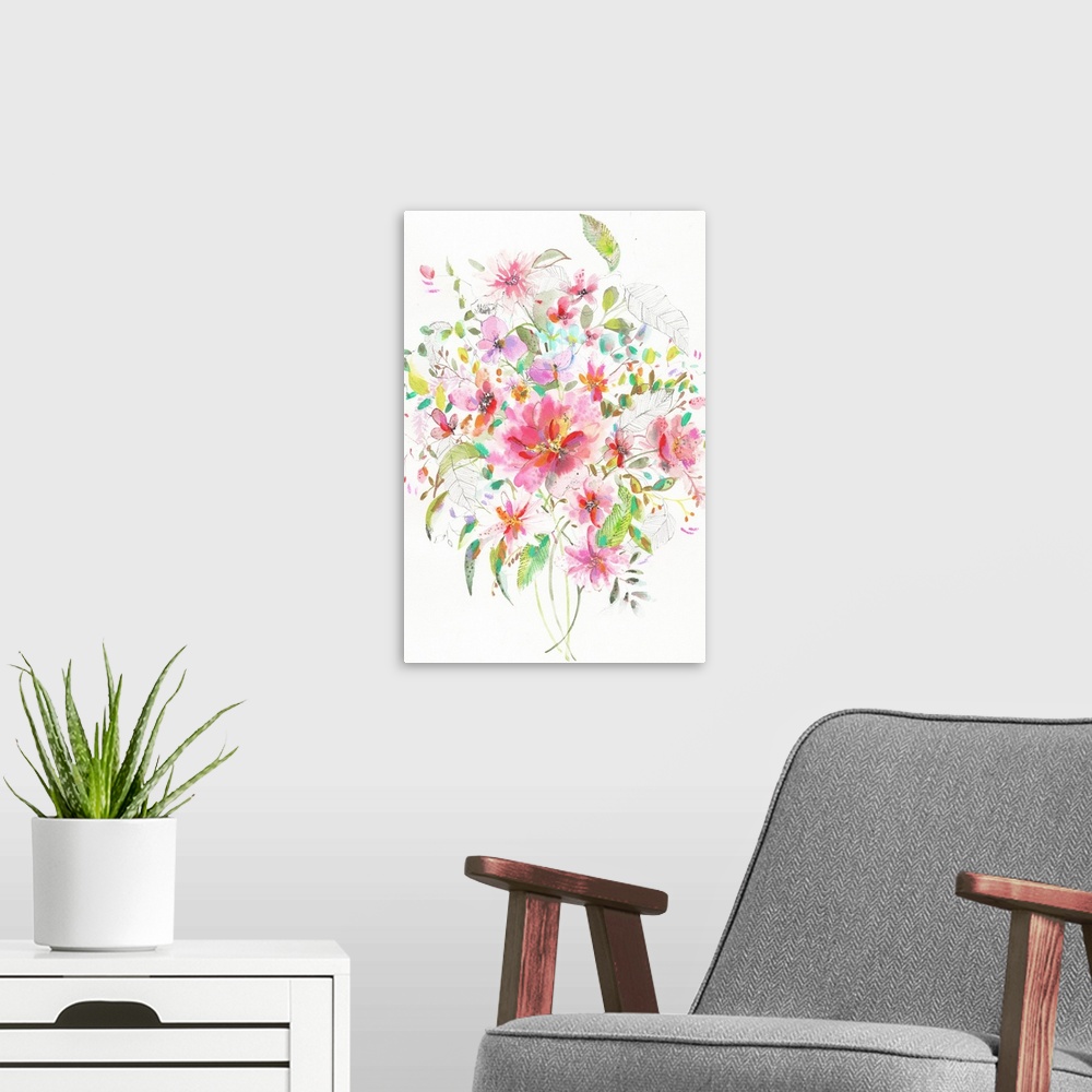A modern room featuring Bouquet is a beautiful story of florals captured in a moment in time. It is a representation of t...