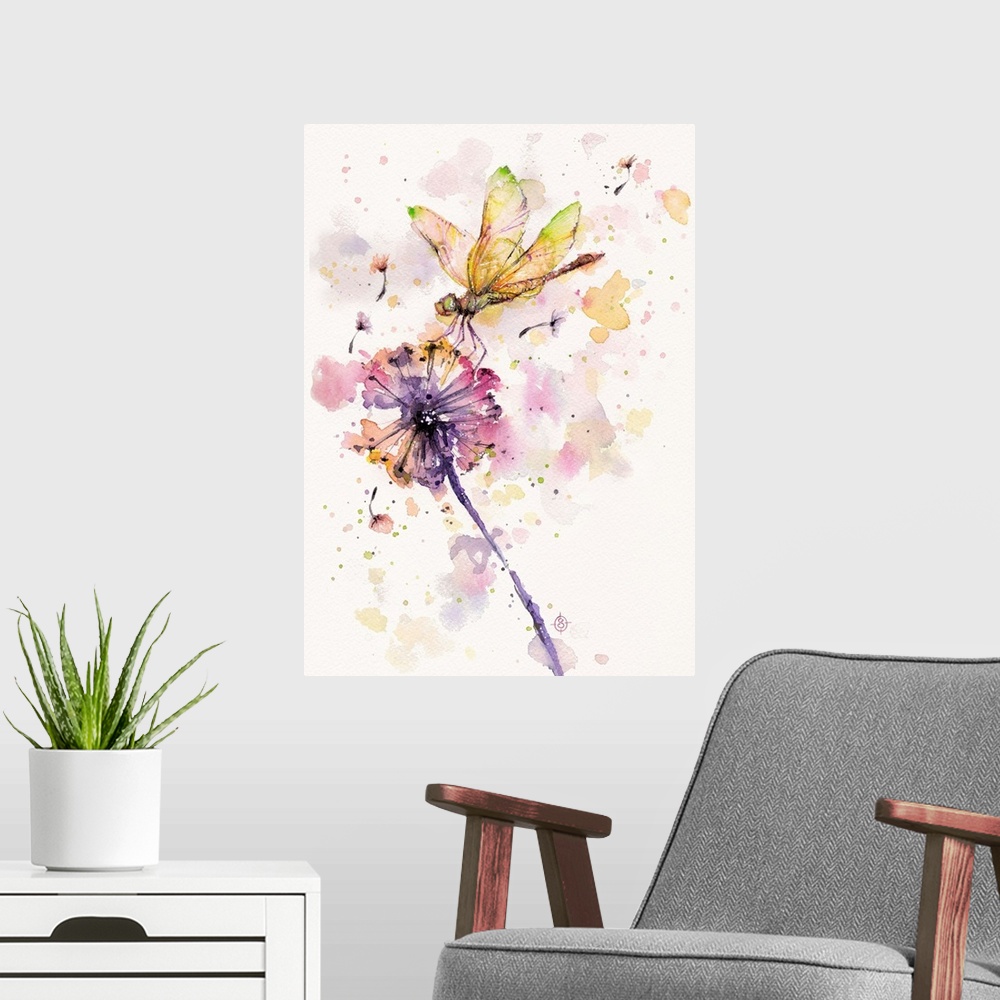 A modern room featuring Dragonfly_And_Dandelion