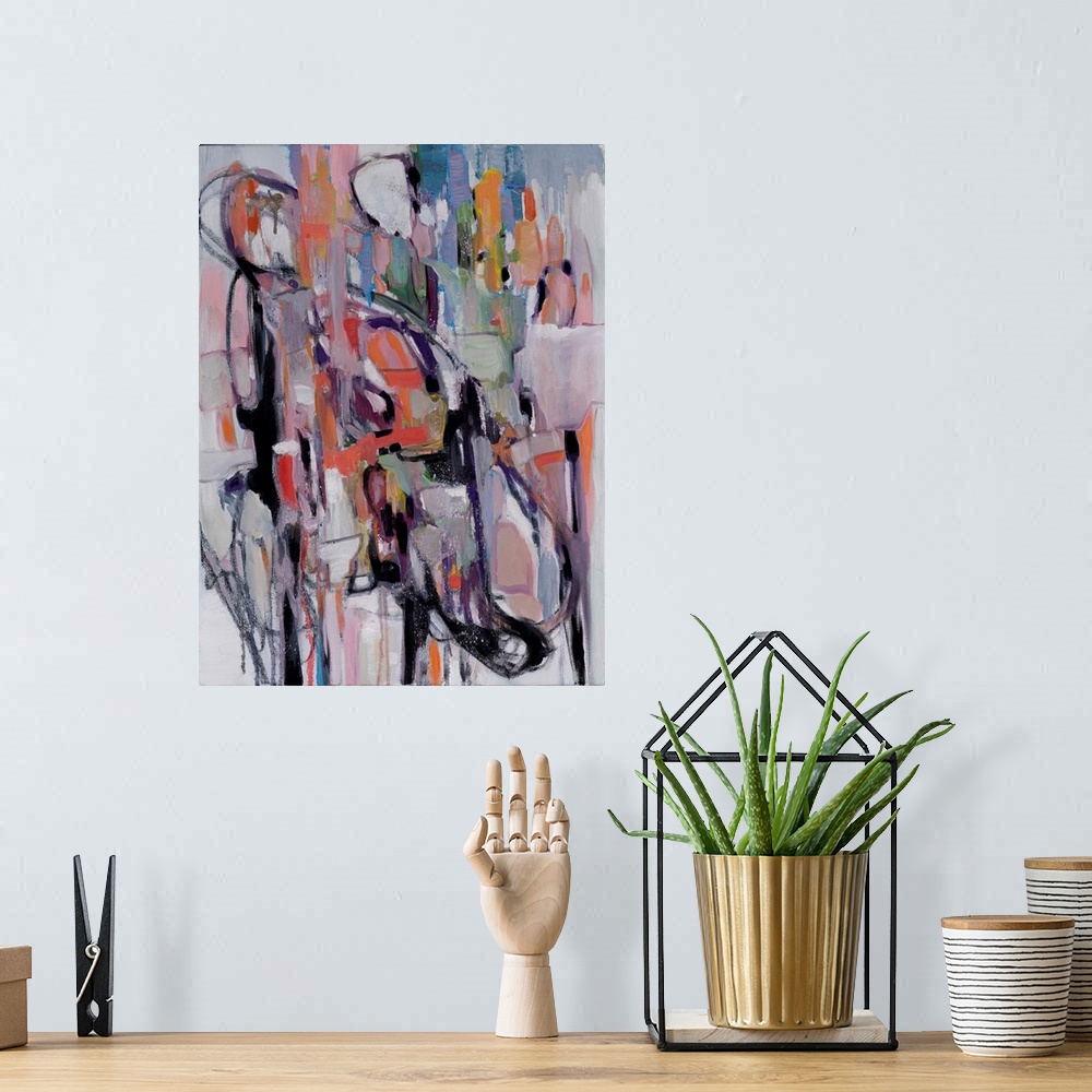 A bohemian room featuring An abstract on a play of tonal variations and forms coupled voids.