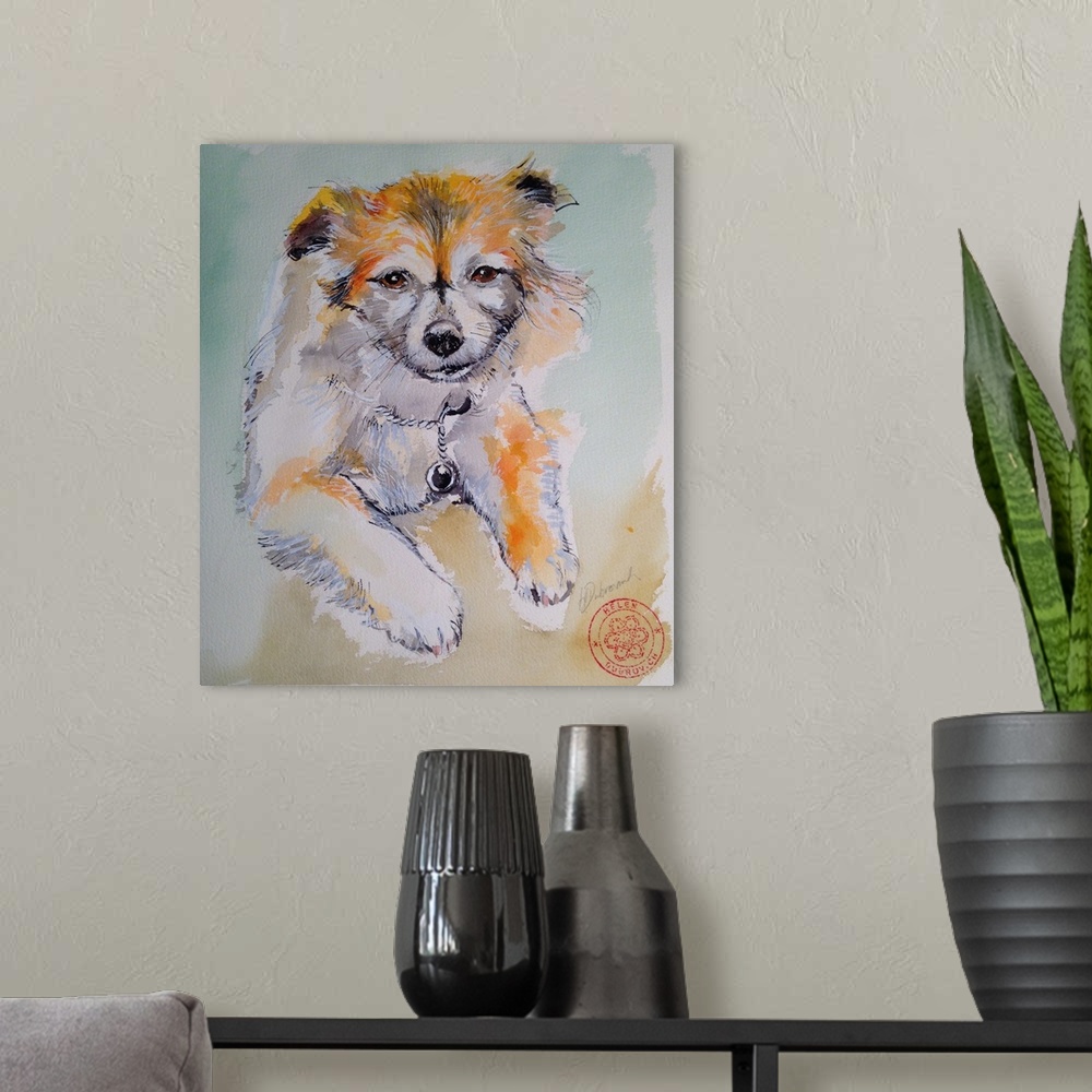 A modern room featuring Commission of a beloved pet.