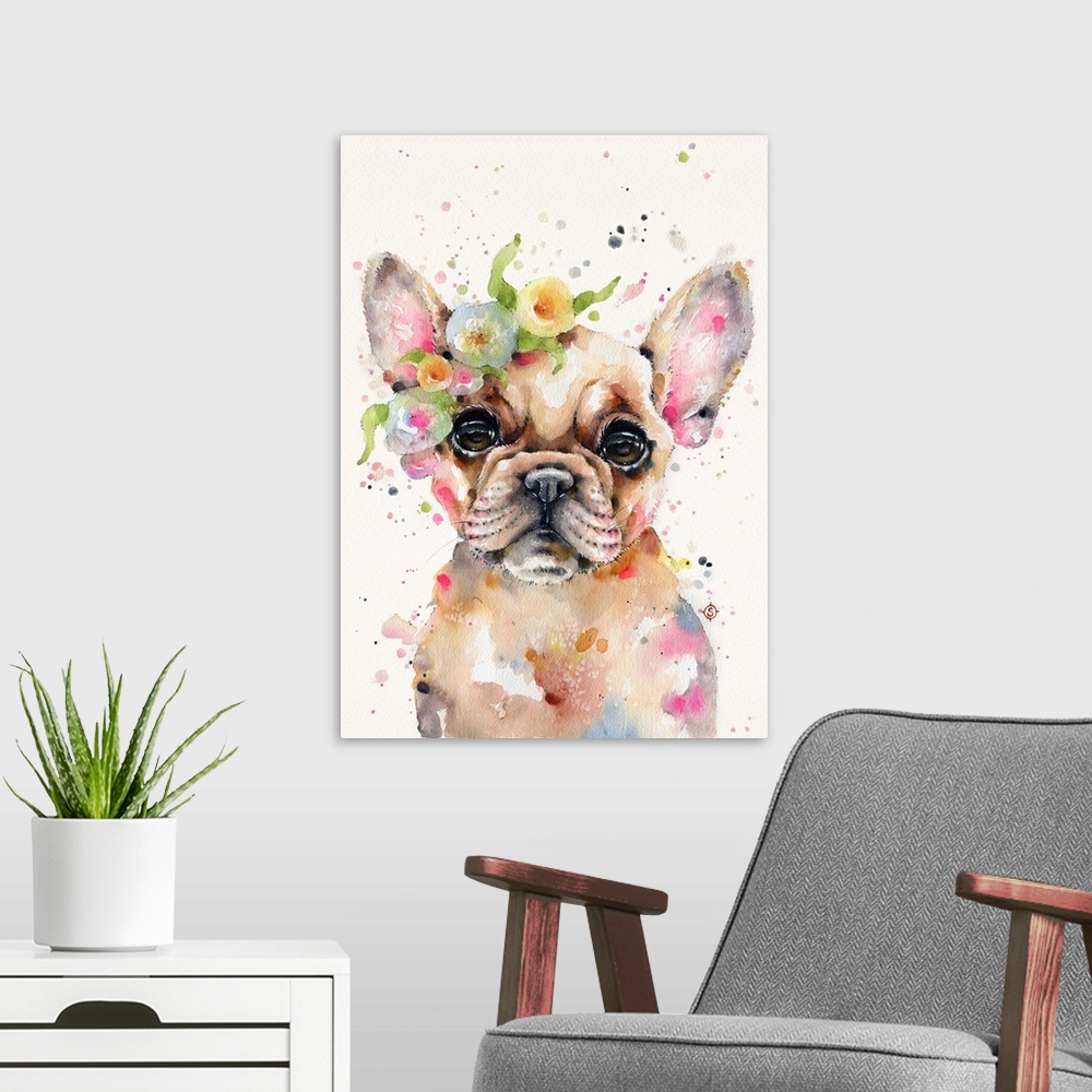 A modern room featuring Little Miss Frenchie