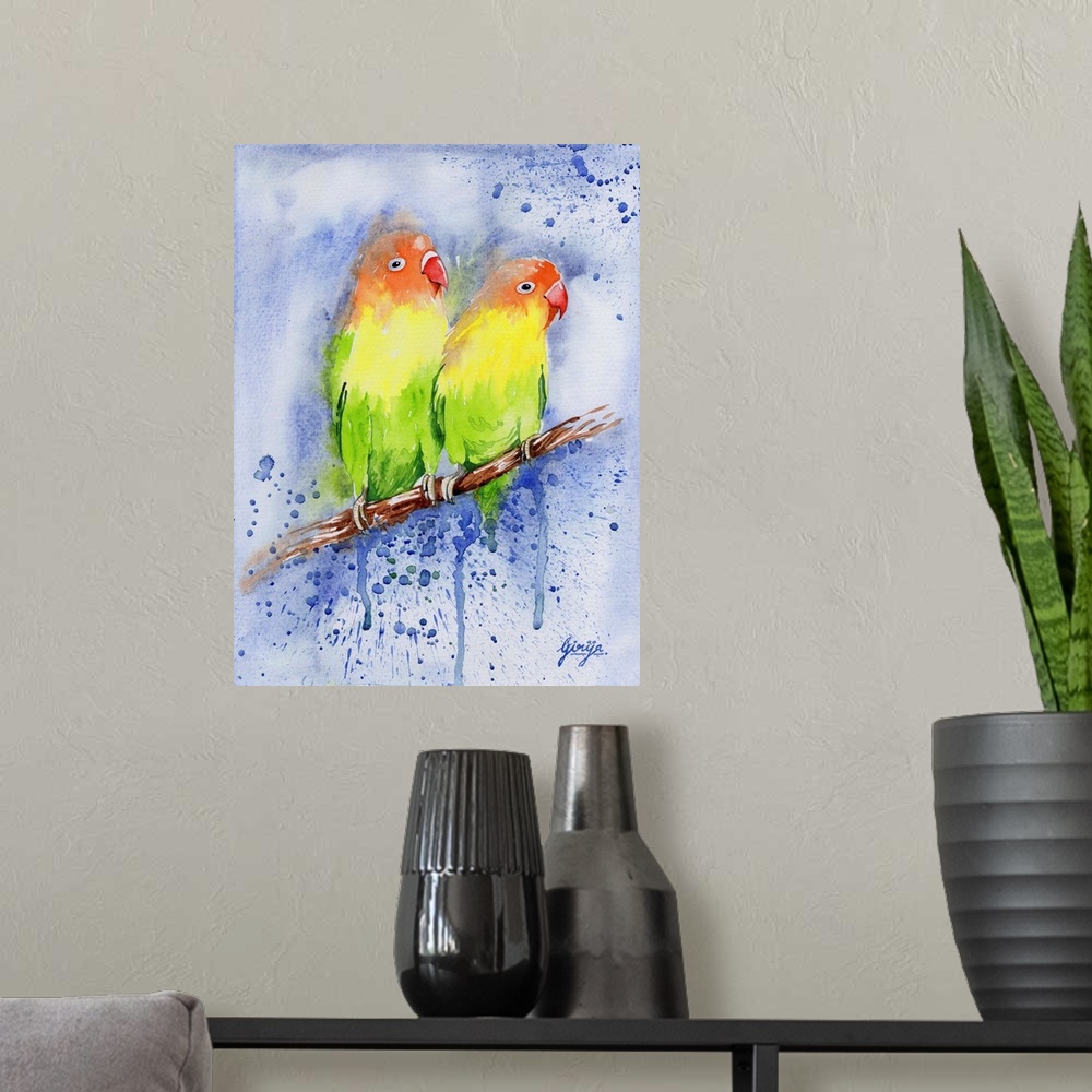 A modern room featuring Lovebirds are among the smallest parrots, the name comes from the parrots' strong, monogamous pai...