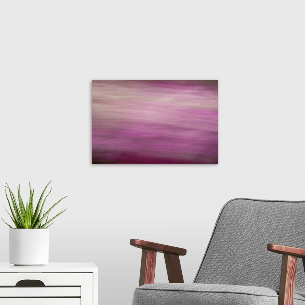 A modern room featuring Impressionist photograph with a soft feel and shades of pink.