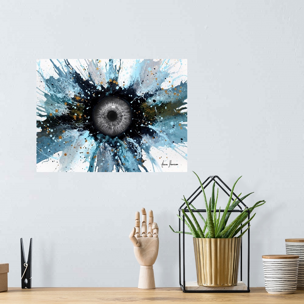 A bohemian room featuring Abstract Universe - Moon In The Eye