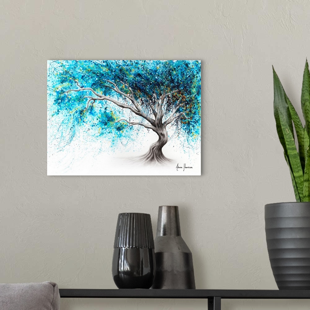 A modern room featuring Blue Crystal Dream Tree