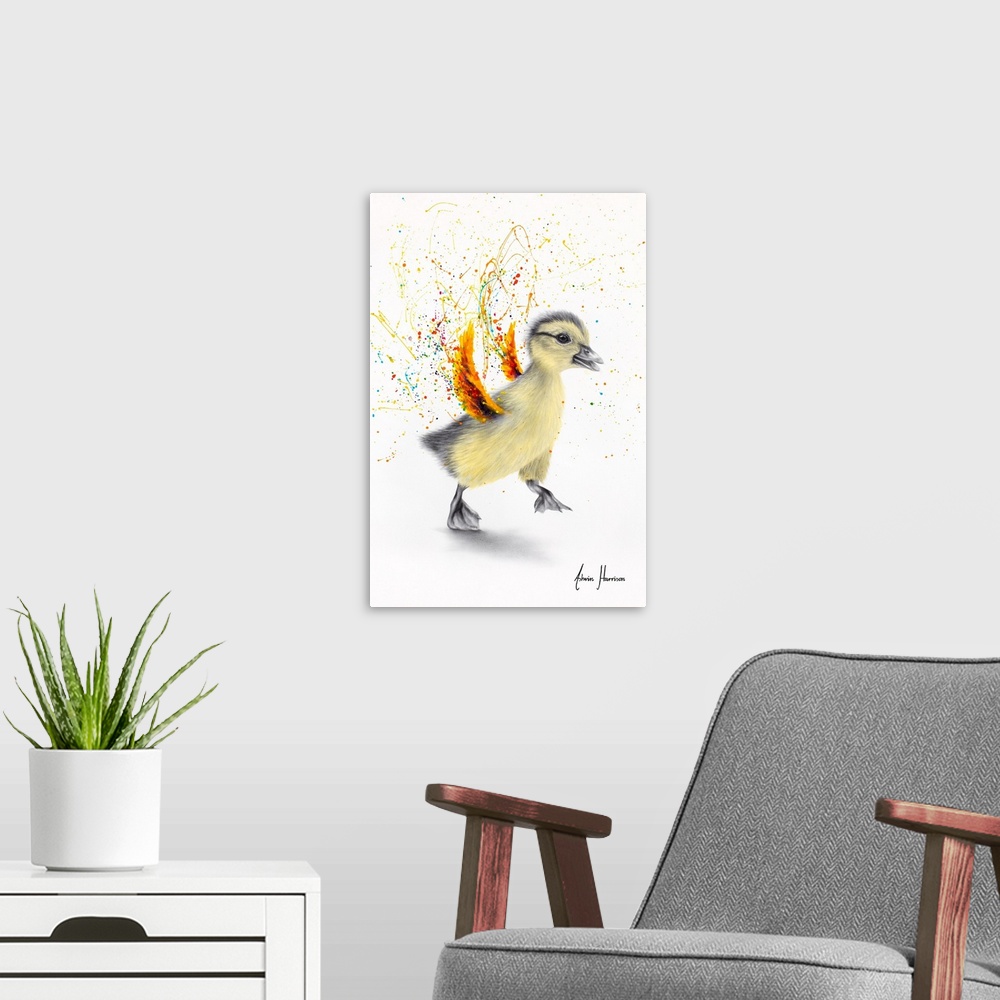 A modern room featuring Dancing Duckling