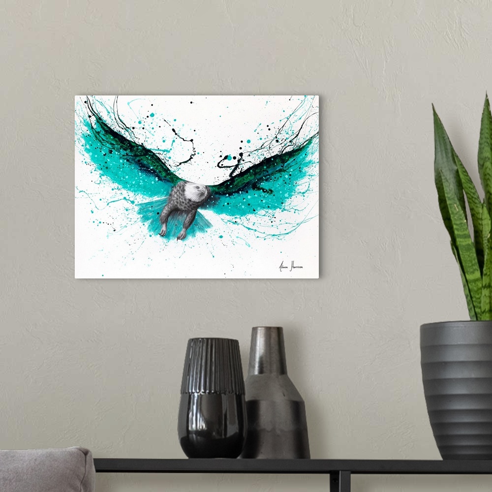 A modern room featuring Empowering Eagle