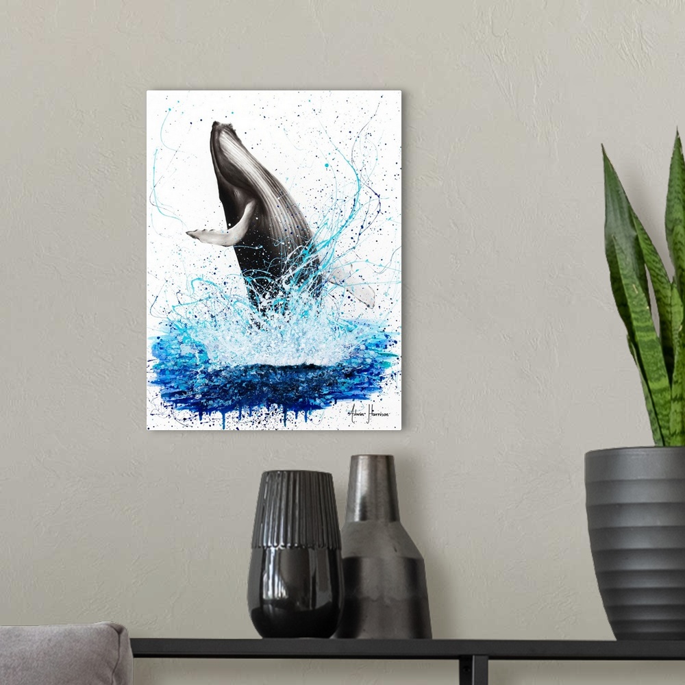 A modern room featuring Glorious Ocean Whale