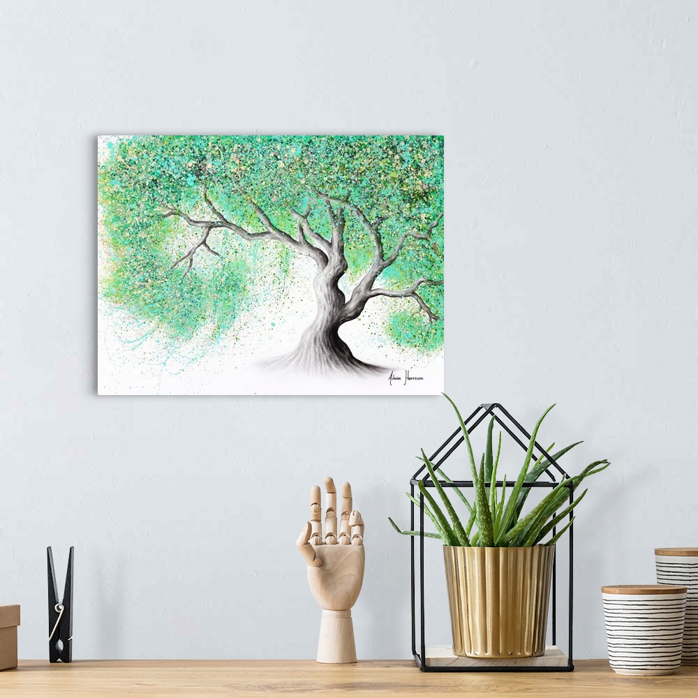 A bohemian room featuring Jade Blossom Tree