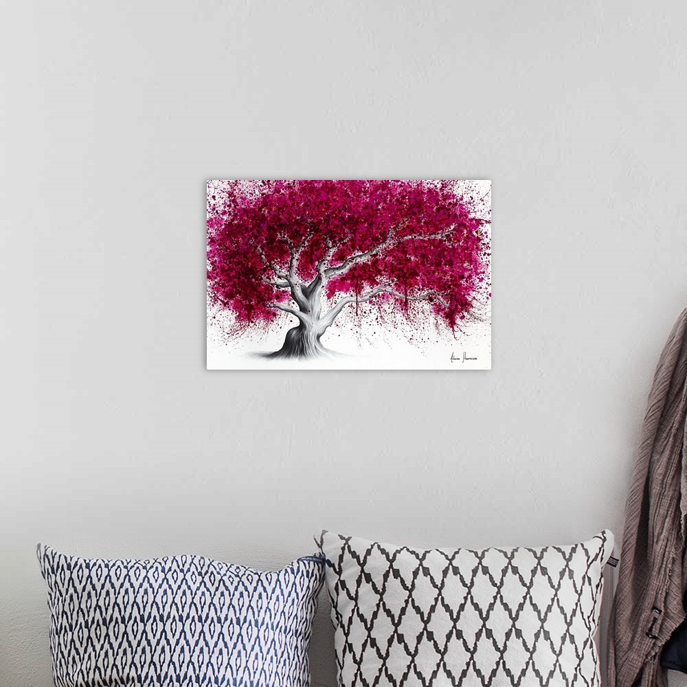 A bohemian room featuring Morning Magenta Tree