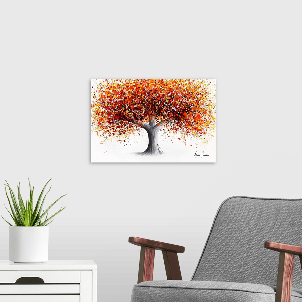 A modern room featuring Orange Jaffa Tree