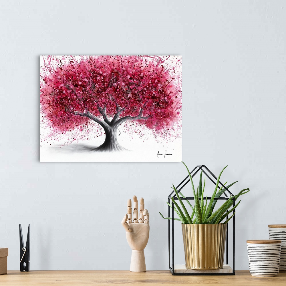 A bohemian room featuring Raspberry Blush Tree