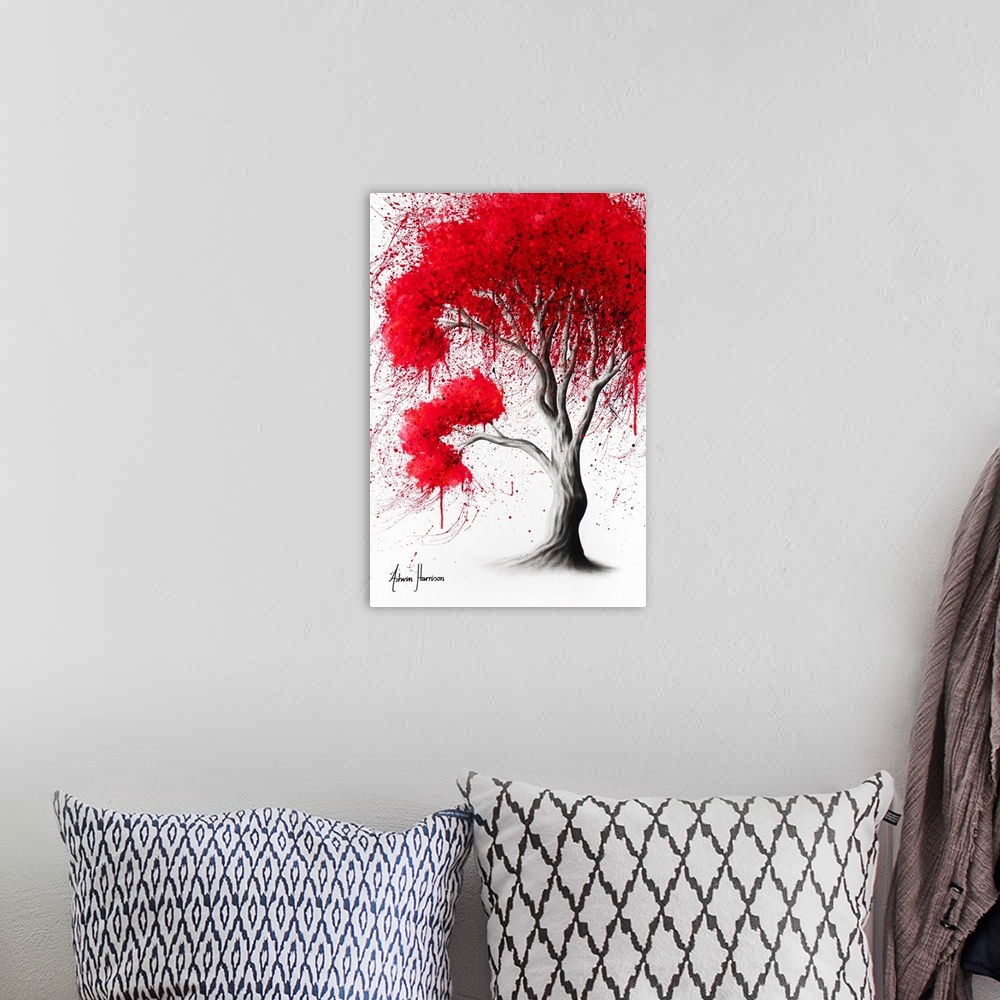 A bohemian room featuring Scarlet Fall Tree