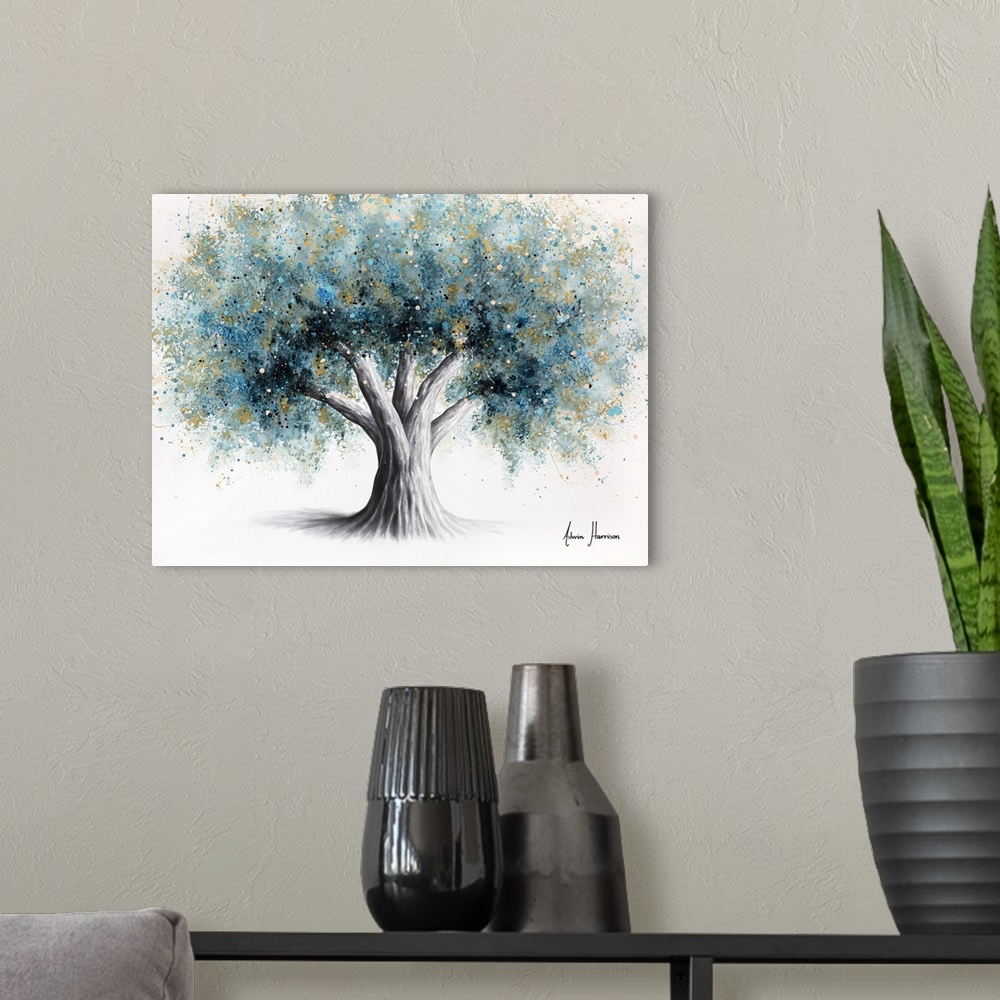 A modern room featuring Sombra Azul Tree
